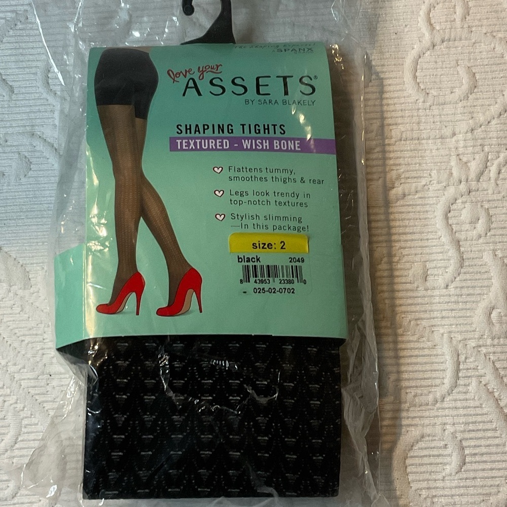 Assets By Spanx Textured Black Shaping Tights